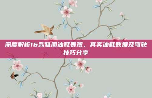 深度解析16款雅阁油耗表现,真实油耗数据及驾驶技巧分享