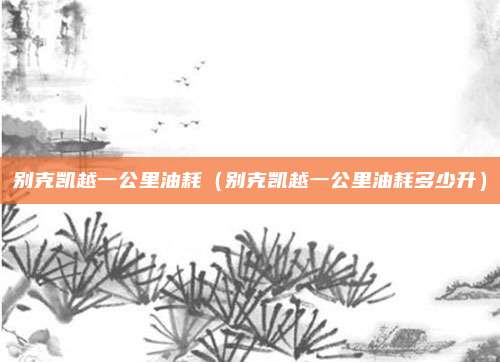 别克凯越一公里油耗（别克凯越一公里油耗多少升）
