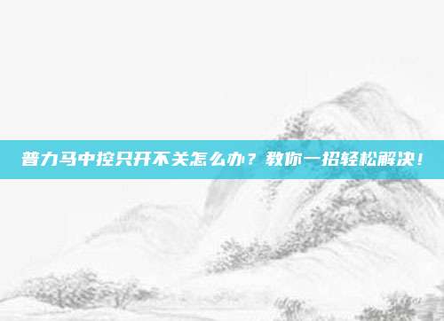 普力马中控只开不关怎么办?教你一招轻松解决!