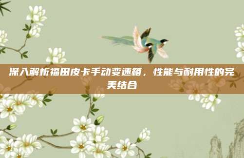 深入解析福田皮卡手动变速箱,性能与耐用性的完美结合