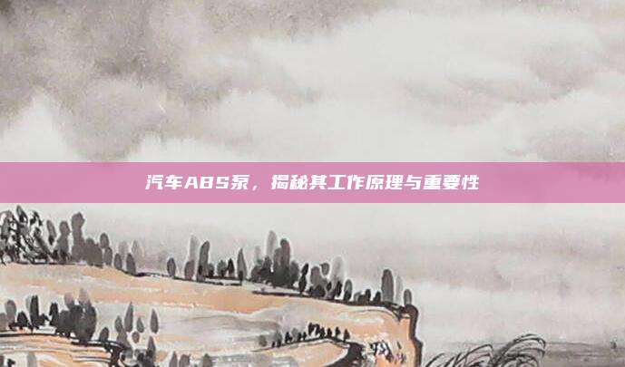 汽车ABS泵，揭秘其工作原理与重要性