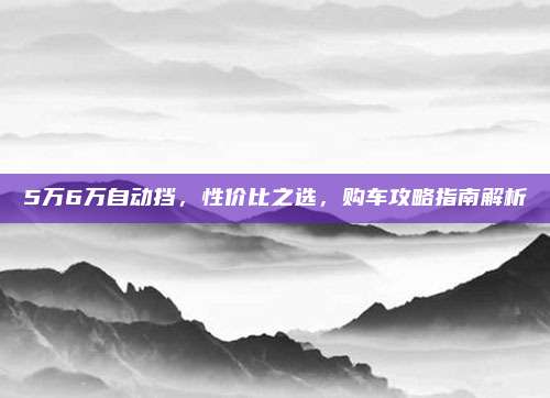 5万6万自动挡,性价比之选,购车攻略指南解析