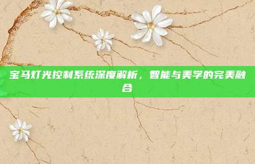 宝马灯光控制系统深度解析,智能与美学的完美融合