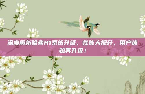 深度解析哈弗H1系统升级，性能大提升，用户体验再升级！