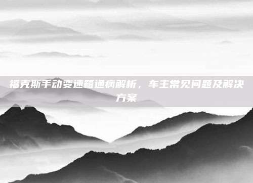 福克斯手动变速箱通病解析，车主常见问题及解决方案