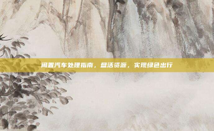 闲置汽车处理指南，盘活资源，实现绿色出行