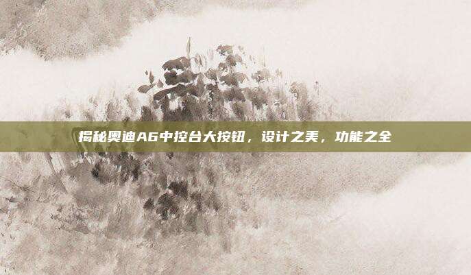 揭秘奥迪A6中控台大按钮，设计之美，功能之全
