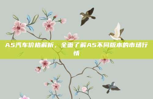 A5汽车价格解析,全面了解A5不同版本的市场行情