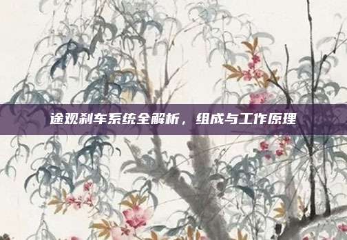 途观刹车系统全解析，组成与工作原理