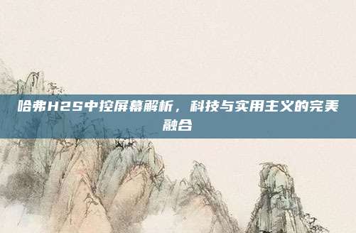 哈弗H2S中控屏幕解析，科技与实用主义的完美融合