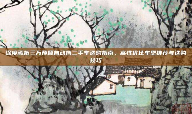 深度解析三万预算自动挡二手车选购指南,高性价比车型推荐与选购技巧