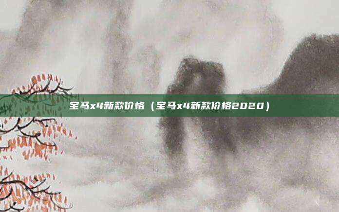 宝马x4新款价格（宝马x4新款价格2020）