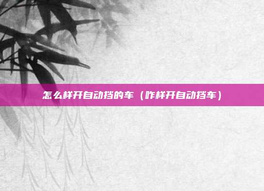 怎么样开自动挡的车（咋样开自动挡车）