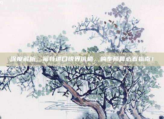 深度解析，福特进口锐界价格，购车预算必看指南！