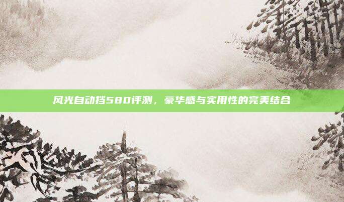 风光自动挡580评测,豪华感与实用性的完美结合