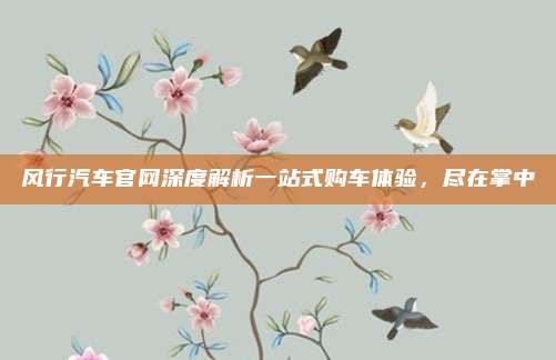 风行汽车官网深度解析一站式购车体验,尽在掌中