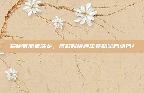 揭秘布加迪威龙,这款超级跑车竟然是自动挡!