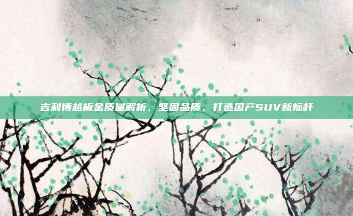 吉利博越板金质量解析，坚固品质，打造国产SUV新标杆