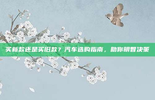 买新款还是买旧款?汽车选购指南,助你明智决策