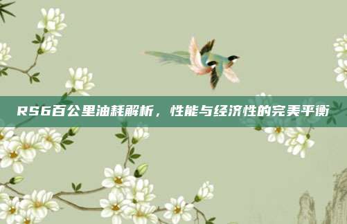 RS6百公里油耗解析,性能与经济性的完美平衡
