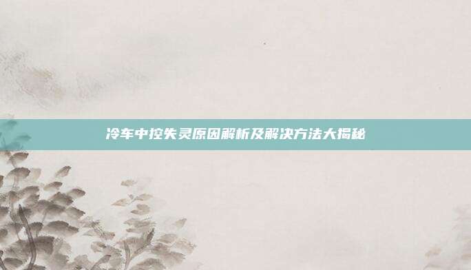 冷车中控失灵原因解析及解决方法大揭秘