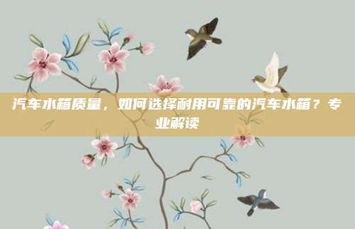汽车水箱质量,如何选择耐用可靠的汽车水箱?专业解读