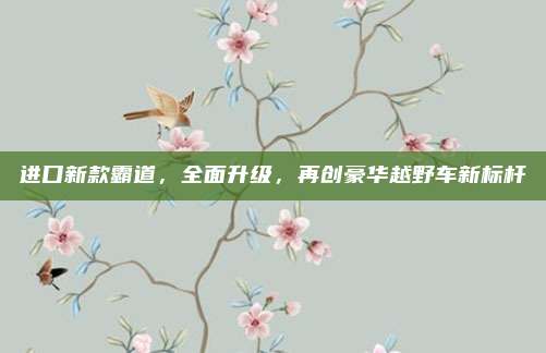 进口新款霸道,全面升级,再创豪华越野车新标杆