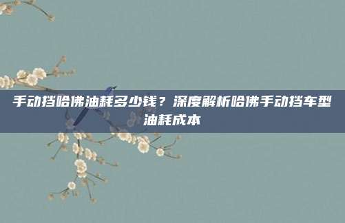 手动挡哈佛油耗多少钱?深度解析哈佛手动挡车型油耗成本
