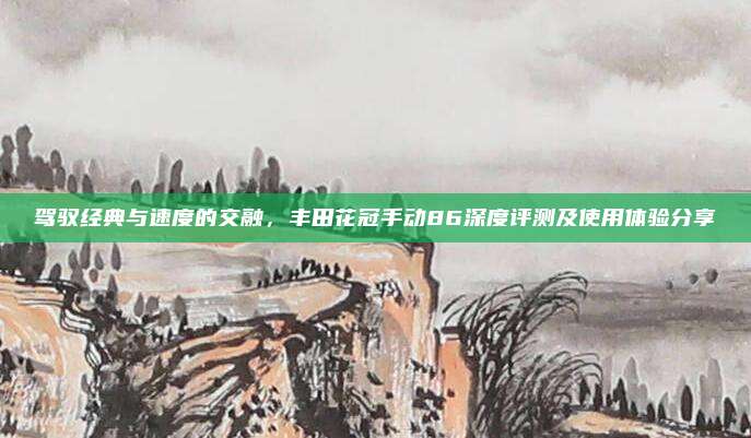驾驭经典与速度的交融,丰田花冠手动86深度评测及使用体验分享