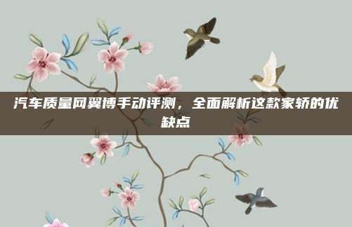汽车质量网翼博手动评测,全面解析这款家轿的优缺点