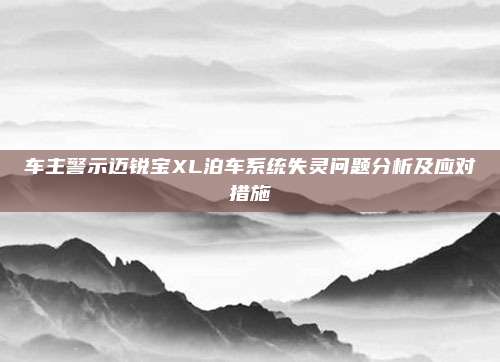 车主警示迈锐宝XL泊车系统失灵问题分析及应对措施