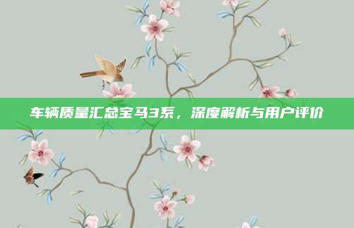 车辆质量汇总宝马3系，深度解析与用户评价