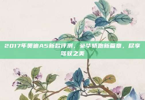 2017年奥迪A5新款评测,豪华轿跑新篇章,尽享驾驭之美