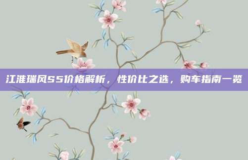 江淮瑞风S5价格解析,性价比之选,购车指南一览