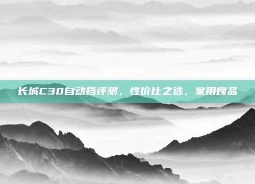 长城C30自动挡评测,性价比之选,家用良品