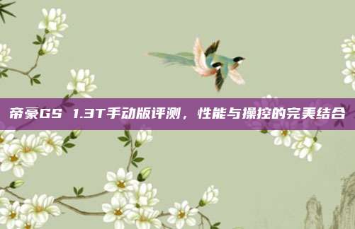 帝豪GS 1.3T手动版评测,性能与操控的完美结合