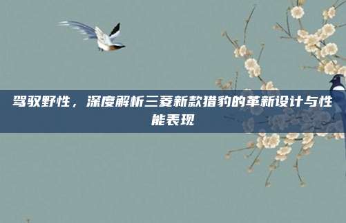 驾驭野性,深度解析三菱新款猎豹的革新设计与性能表现