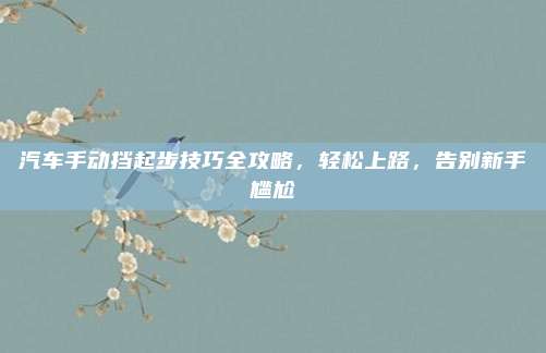汽车手动挡起步技巧全攻略,轻松上路,告别新手尴尬