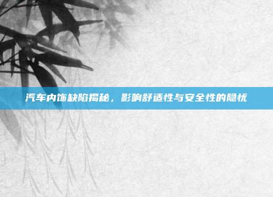 汽车内饰缺陷揭秘,影响舒适性与安全性的隐忧