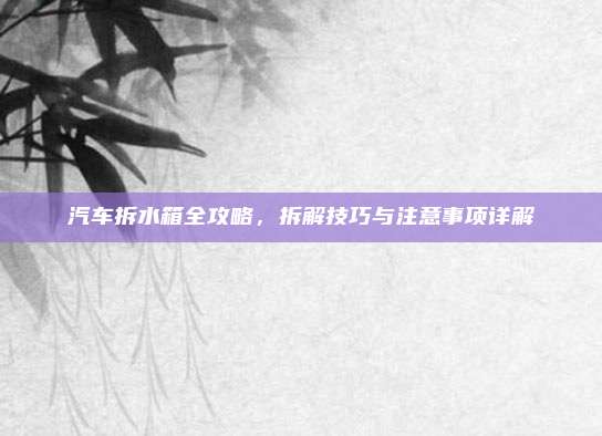 汽车拆水箱全攻略，拆解技巧与注意事项详解
