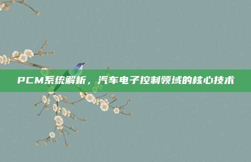 PCM系统解析，汽车电子控制领域的核心技术