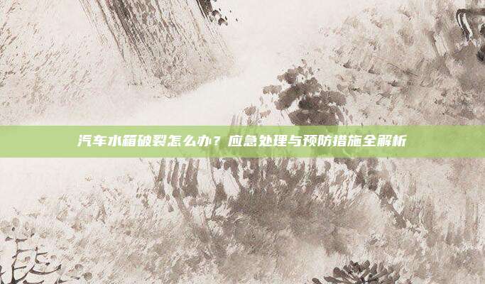 汽车水箱破裂怎么办?应急处理与预防措施全解析