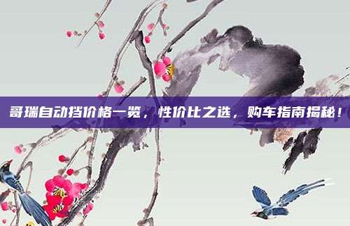 哥瑞自动挡价格一览,性价比之选,购车指南揭秘!