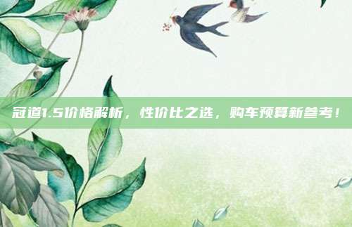 冠道1.5价格解析，性价比之选，购车预算新参考！