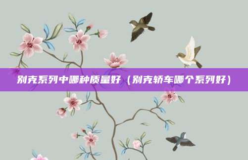 别克系列中哪种质量好（别克轿车哪个系列好）