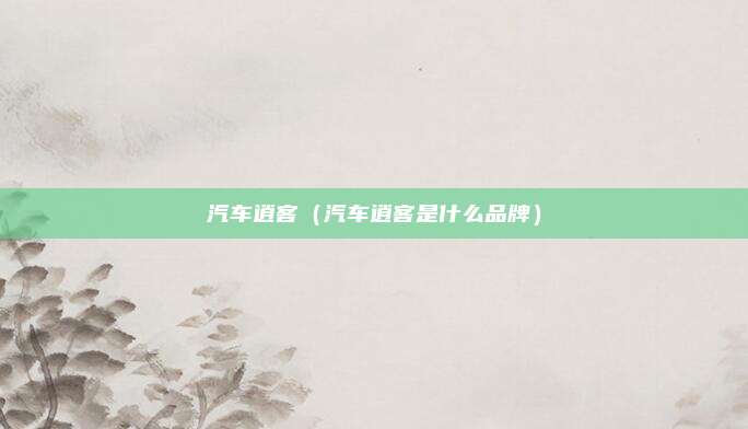汽车逍客(汽车逍客是什么品牌)