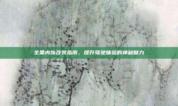 全黑内饰改装指南,提升驾驶体验的神秘魅力