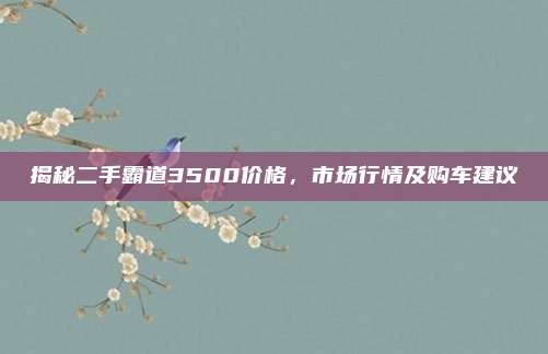 揭秘二手霸道3500价格,市场行情及购车建议