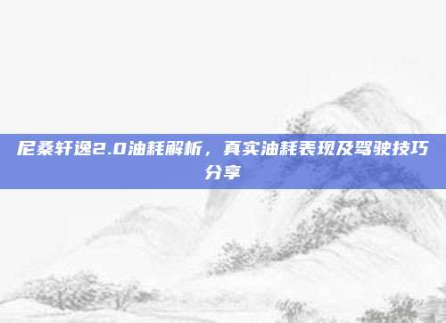 尼桑轩逸2.0油耗解析,真实油耗表现及驾驶技巧分享