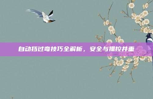 自动挡过弯技巧全解析，安全与操控并重